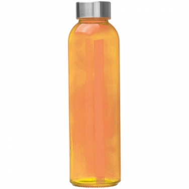 Logo trade promotional gifts image of: Transparent drinking bottle with grey lid, orange