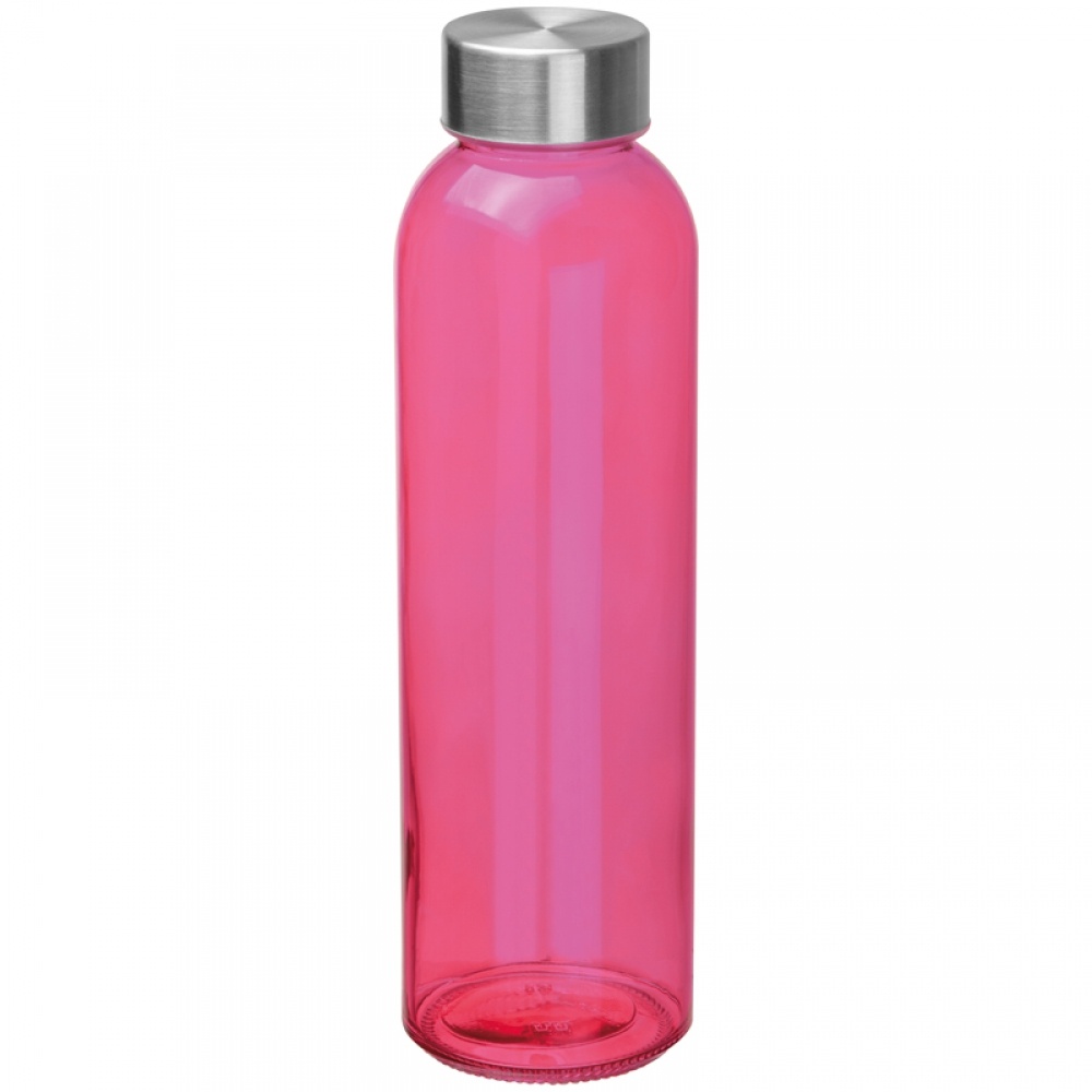 Logotrade business gifts photo of: Transparent drinking bottle with grey lid, pink