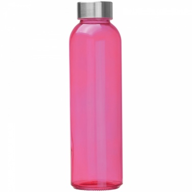 Logotrade business gift image of: Transparent drinking bottle with grey lid, pink