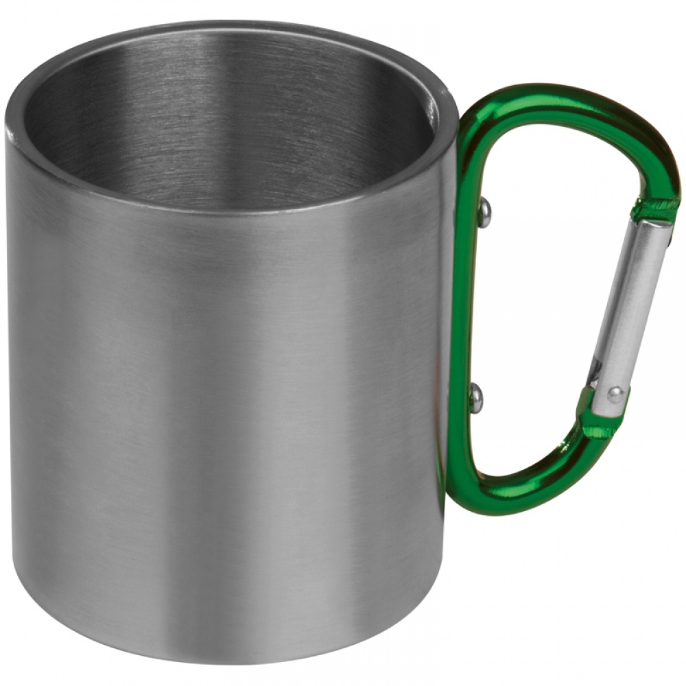 Logotrade corporate gifts photo of: Metal mug with snap hook, green