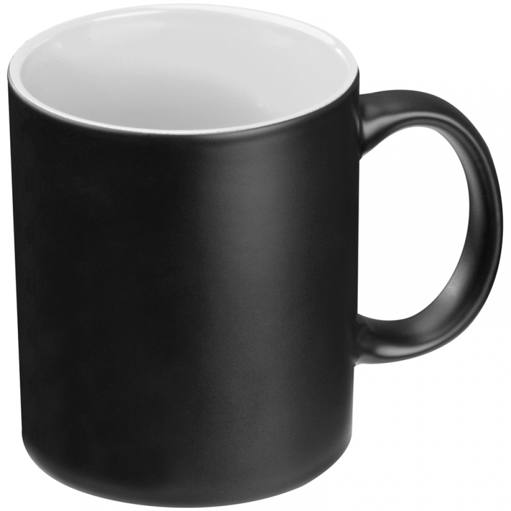 Logotrade promotional merchandise picture of: Black mug with colored inside, White