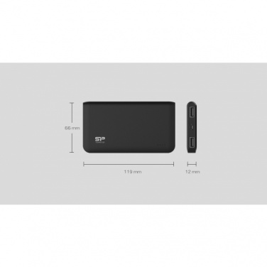 Logo trade corporate gifts picture of: Power Bank Silicon Power S100, Black/White