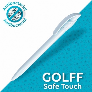 Logotrade promotional giveaways photo of: Golff Safe Touch antibacterial ballpoint pen, white