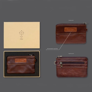 Logo trade corporate gifts image of: Leather wallet, brown