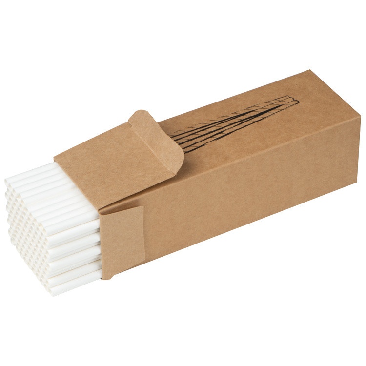 Logotrade corporate gift picture of: Set of 100 drink straws made of paper, white