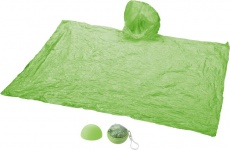 Xina rain poncho in storage ball with keychain, lime