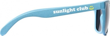 Logo trade business gifts image of: Rongo wheat straw sunglasses, light blue