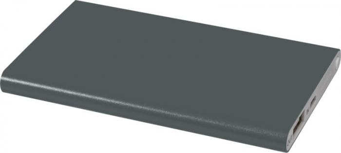 Logo trade promotional products image of: Aluminium Power Bank Pep, 4000 mAh, dark grey