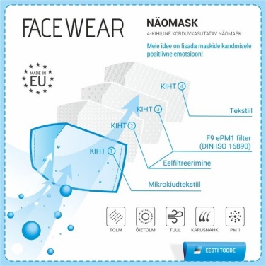 Logotrade promotional merchandise picture of: Face mask with a filter, black