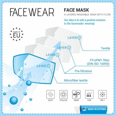 Logo trade corporate gift photo of: Face mask with a filter, black