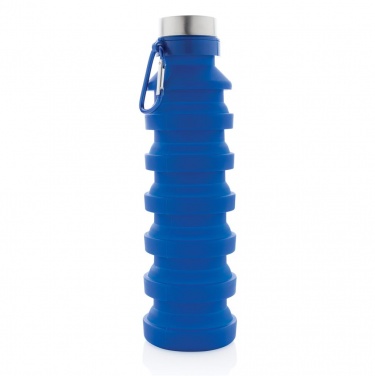 Logotrade advertising product image of: Leakproof collapsible silicon bottle with lid, blue