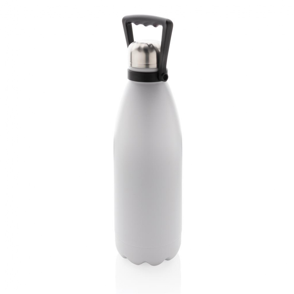 Logo trade corporate gifts picture of: ​Large vacuum stainless steel bottle 1.5L, white