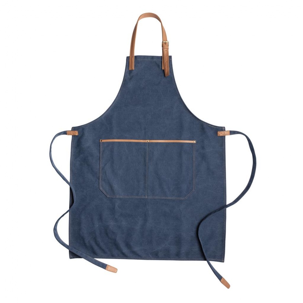 Logo trade promotional merchandise image of: Deluxe canvas chef apron, blue