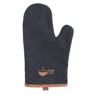 Logo trade advertising products image of: Deluxe canvas oven mitt, blue