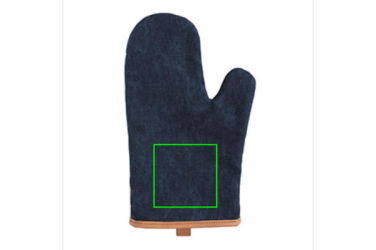 Logo trade promotional merchandise photo of: Deluxe canvas oven mitt, blue