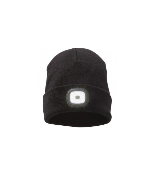 Logo trade advertising products image of: Mighty LED knit beanie, black color