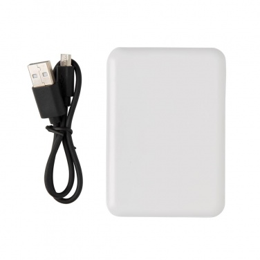 Logo trade promotional giveaways picture of: Pocket Powerbank, 5.000 mAh, white