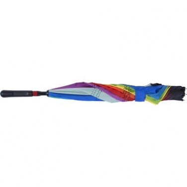 Logo trade promotional giveaways image of: Colourful reversible automatic umbrella, multicolor