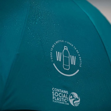 Logo trade promotional giveaways picture of: Sustainable RPET umbrella, lightblue