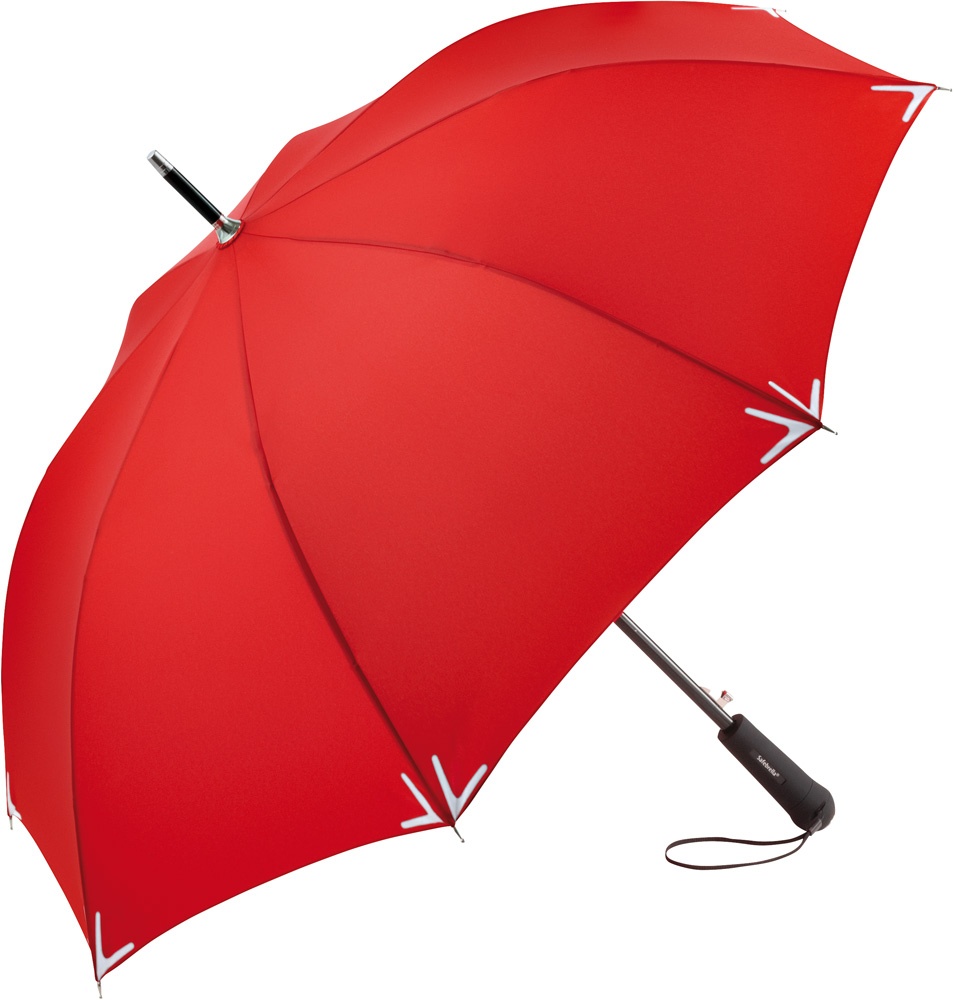 Logo trade promotional giveaways image of: AC regular safety umbrella Safebrella® LED, red