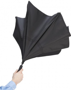 Logo trade promotional item photo of: Lima reversible 23" umbrella, black