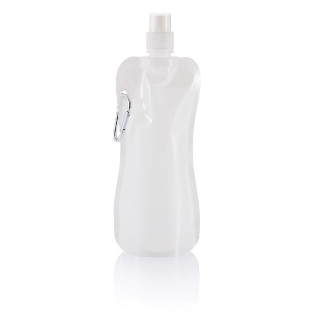 Logo trade advertising products image of: Foldable drinking bottle, white