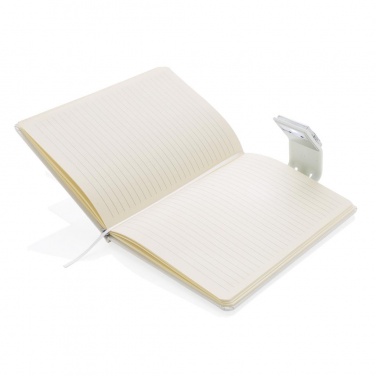 Logo trade promotional giveaways picture of: A5 Notebook & LED bookmark, white