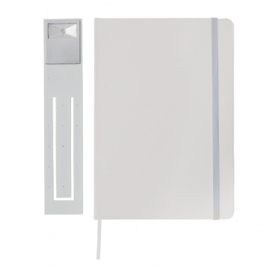 Logotrade promotional merchandise picture of: A5 Notebook & LED bookmark, white