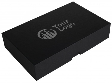 Logo trade corporate gifts picture of: Power bank 4000 mAh ALL IN ONE, black