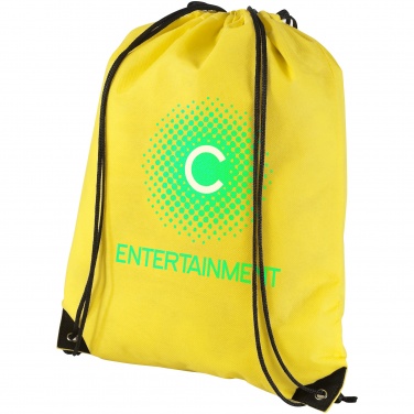 Logo trade business gifts image of: Evergreen non woven premium rucksack eco, light yellow