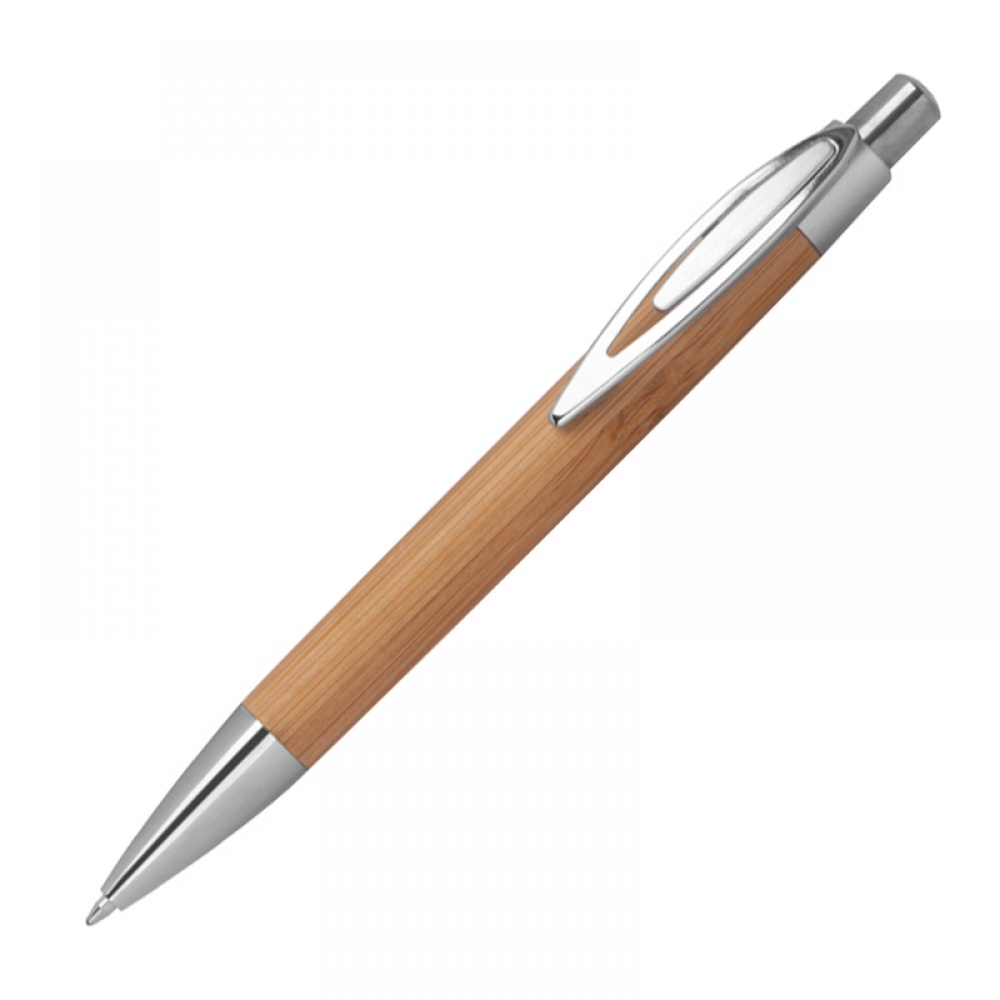 Logotrade promotional giveaway image of: #9 Bamboo ballpen with sharp clip, beige