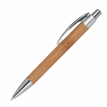 Logo trade promotional products picture of: #9 Bamboo ballpen with sharp clip, beige