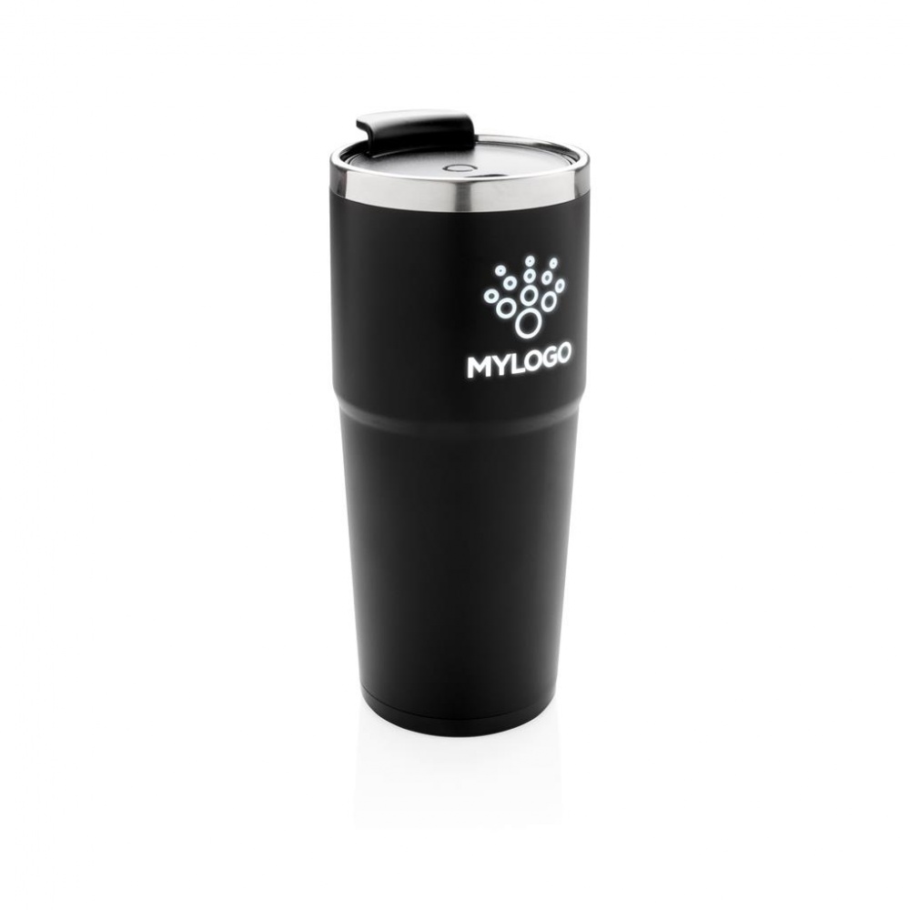 Logo trade promotional products image of: Light up logo tumbler, black