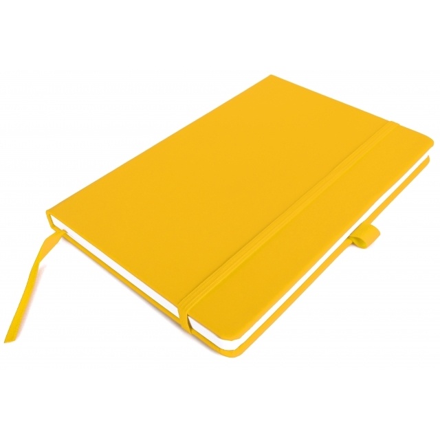 Logo trade promotional giveaways image of: A5 note book 'Kiel'  color yellow