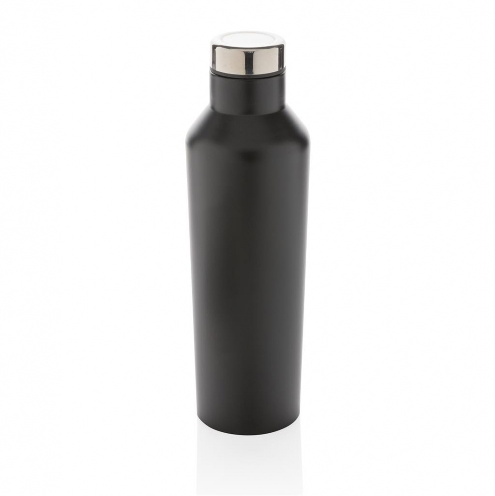 Logo trade promotional giveaways image of: Modern vacuum stainless steel water bottle, black