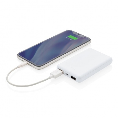 Logotrade promotional giveaways photo of: 5.000 mAh antimicrobial powerbank, white