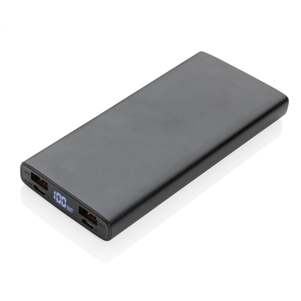 Logotrade corporate gifts photo of: Aluminum 18W 10.000 mAh PD Powerbank, black