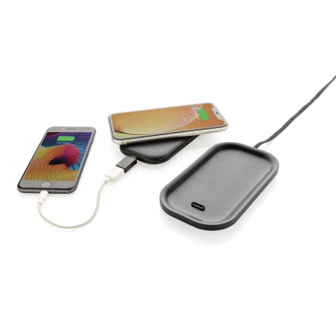 Logo trade promotional gift photo of: Wireless charging 5.000 mAh powerbank base, black