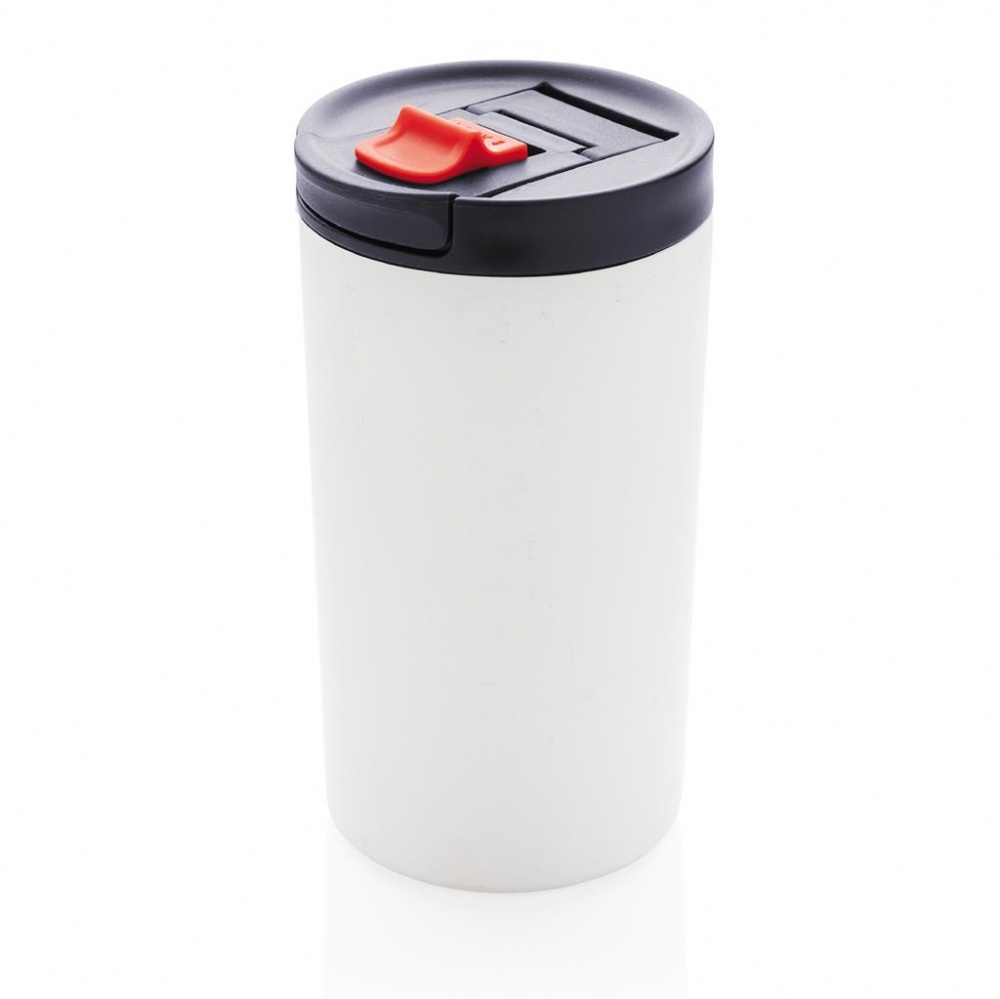 Logo trade promotional giveaways picture of: Double wall vacuum leakproof lock mug 450ml, white