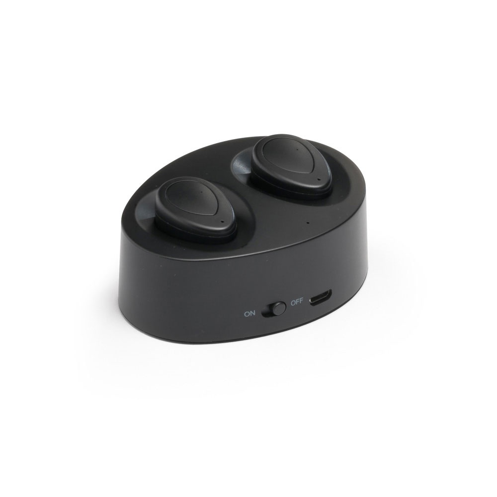 Logo trade corporate gifts picture of: Wireless earphones CHARGAFF, black