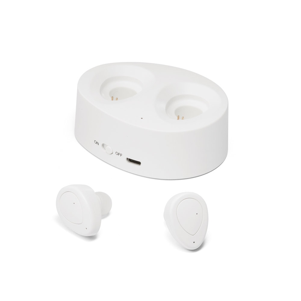 Logotrade promotional item image of: Wireless earphones CHARGAFF, white