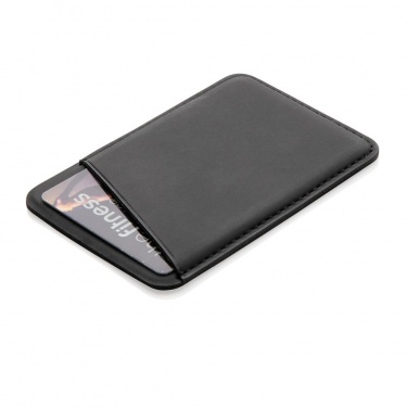 Logo trade promotional gift photo of: Magnetic phone card holder, black