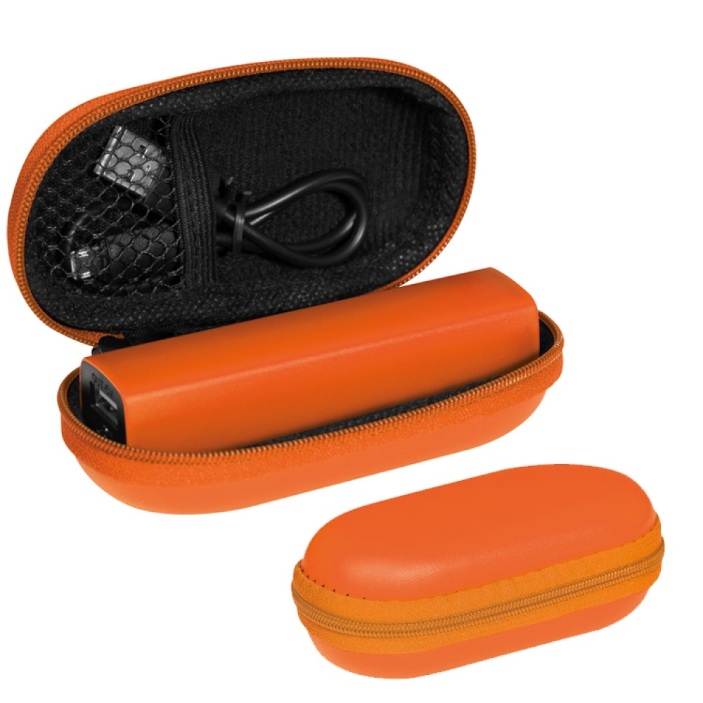 Logotrade promotional product picture of: 2200 mAh Powerbank with case, Orange