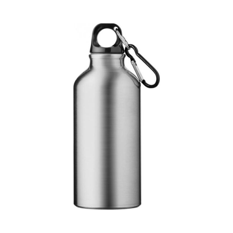 Logotrade advertising product picture of: Oregon drinking bottle with carabiner, silver