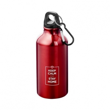 Logo trade promotional merchandise image of: Oregon drinking bottle with carabiner, red