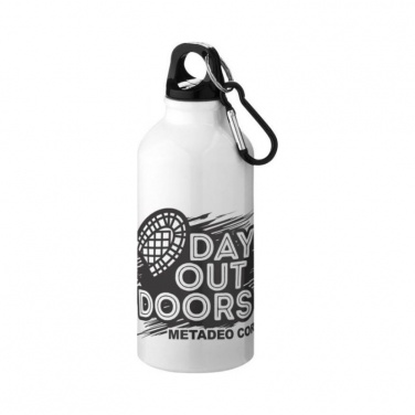 Logotrade promotional merchandise picture of: Oregon drinking bottle with carabiner, white