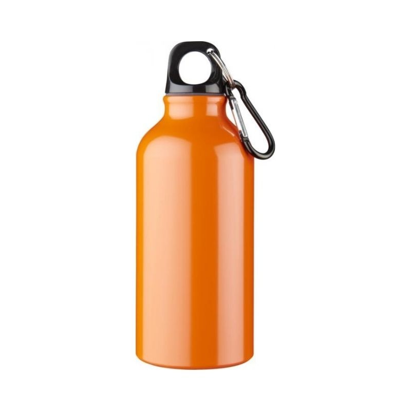 Logo trade corporate gift photo of: Oregon drinking bottle with carabiner, orange