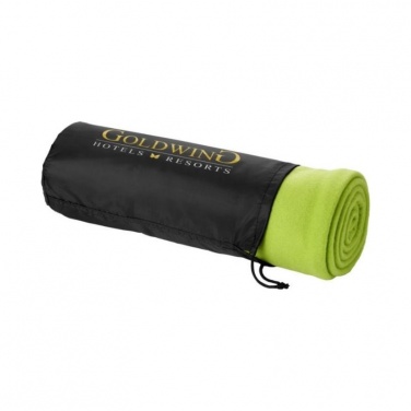 Logo trade business gift photo of: Huggy blanket and pouch, light green