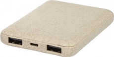 Asama 5000 mAh wheat straw power bank, beige