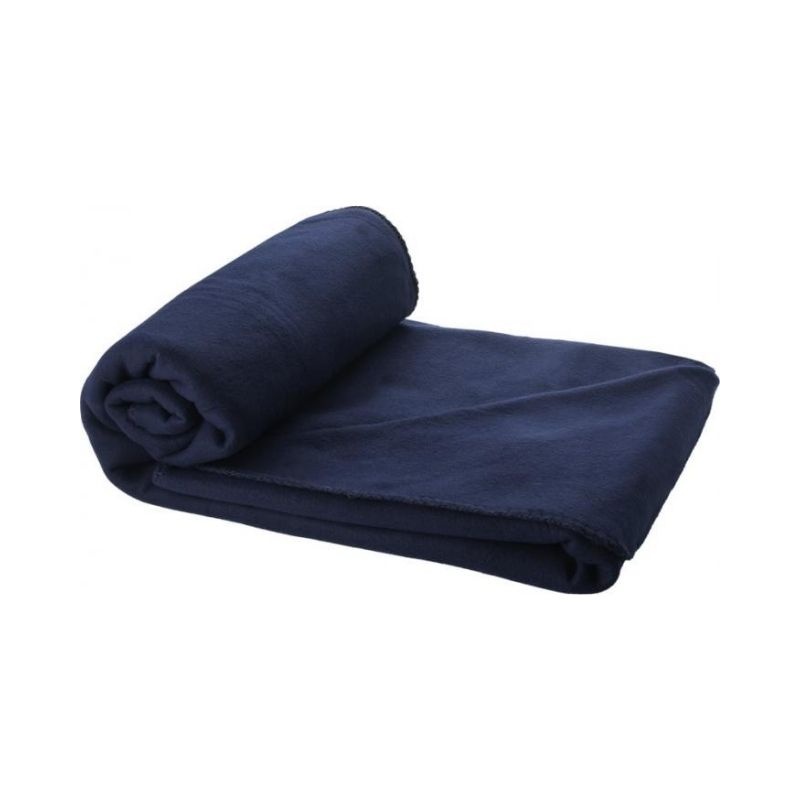 Logo trade corporate gift photo of: Huggy blanket and pouch, navy